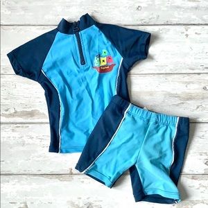 Sun Swim Suit Boys 9-12m Blue Play Shoes Rashguard Swimsuit 9m 12m